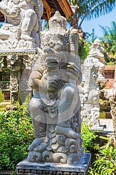 Ancient traditional balinese statue of the deity Barong