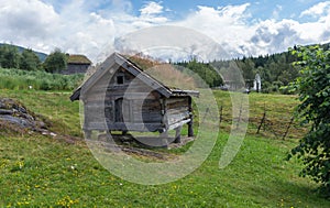 Ancient traditional Grass Roof House, Norway