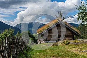 Ancient traditional Grass Roof House, Norway