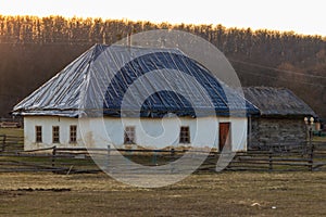 Ancient traditional ukrainian rural clay house in authentic Cossack farm in Stetsivka village in ÃÂ¡herkasy region, Ukraine