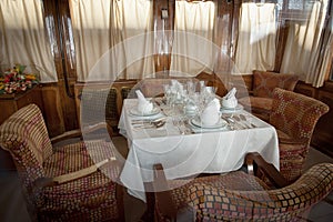 Ancient train restaurant wagon