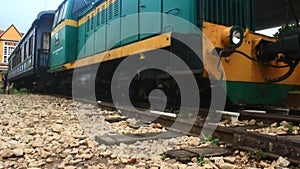 Ancient train at station