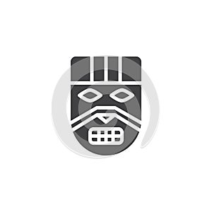 Ancient tribal mask vector icon