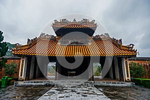 Ancient Tu Duc royal tomb and Gardens Of Tu Duc Emperor near Hue, Vietnam. A Unesco World Heritage Site