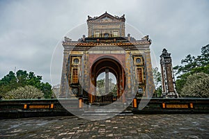 Ancient Tu Duc royal tomb and Gardens Of Tu Duc Emperor near Hue, Vietnam. A Unesco World Heritage Site