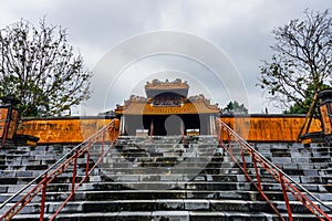 Ancient Tu Duc royal tomb and Gardens Of Tu Duc Emperor near Hue, Vietnam. A Unesco World Heritage Site