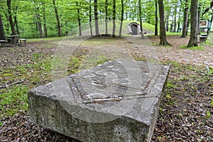 Ancient tumulus on a display for visitors.