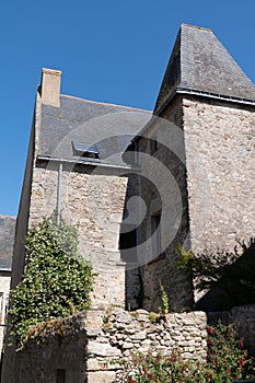 Ancient typical house on the street in the Loire Atlantique region GuÃ©rande in France