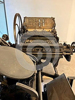 ancient typography machine, sicily, italy