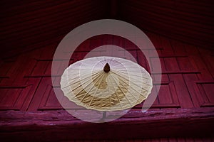 Ancient umbrella in the Thai temple