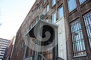 Ancient university structure of rotterdam built in bricks