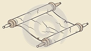 Ancient Unrolled Parchment Scroll Historical Document Knowledge, vector design Generative AI