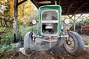 Ancient, used tractor