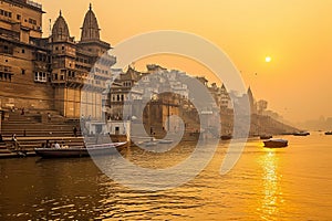 Ancient varanasi city. Generate AI