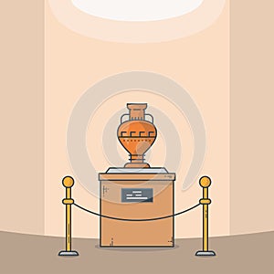 Ancient vase line style vector