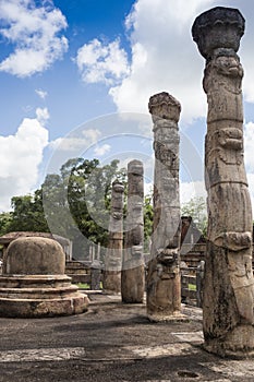 Ancient Vatadage Buddhist stupa in Pollonnaruwa