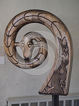 Ancient viking ship decoration used in front of the boat