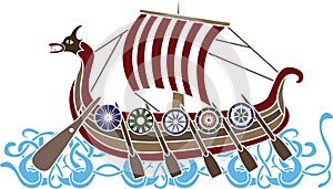 Ancient vikings ship