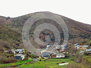 the ancient village of Rio de Onor in Portugal photo