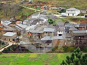 the ancient village of Rio de Onor in Portugal photo