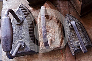 Ancient, vintage irons. It is a lot of first-ever irons.