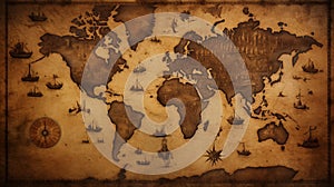 Ancient vintage world map