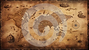 Ancient vintage world map