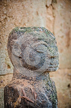 Ancient voodoo fetish sculptures used in this traditional African belief by the local fetish priest