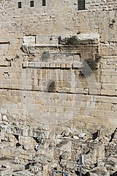 The Ancient Wailing Wall, part of the old city of Jerusalem