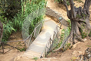 Ancient walkway to the gardens of Valley of Temples, Agrigento, Sicily, Italy