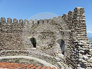 Ancient wall of a fortress  to Sighnaghi in Georgia.