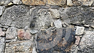 An ancient wall made of large stones, stonework