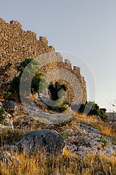 Ancient wall of Ostrica in Grabastica bay view photo