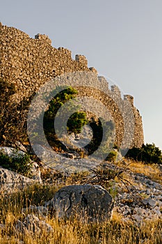 Ancient wall of Ostrica in Grabastica bay view photo
