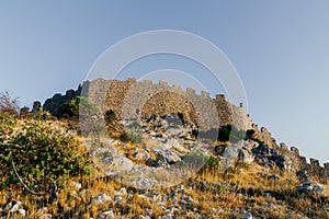 Ancient wall of Ostrica in Grabastica bay view photo