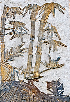 Ancient wall painting of bamboo