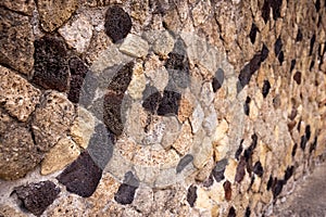 Ancient wall texture with volcanic stones. Ruins of ancient roman town Ercolano - Herculaneum