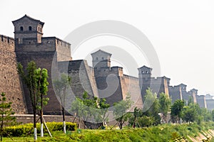 The ancient walls protecting the Old city of Pingyao, China