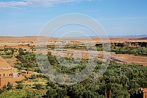 Ancient walls, rocks, landscape in Morocco, in the desert, in Africa