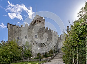 The ancient walls of the second tower called Cesta or Fratta, City of San Marino, Mount Titano, Republic of San Marino photo