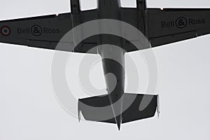 Ancient warplanes in sky