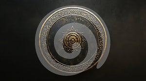 Ancient warrior shield, Ancient warrior shield with Celtic knot pattern.