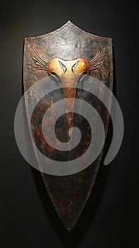 Ancient warrior shield, Ancient warrior shield with Celtic knot pattern.