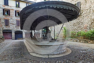 The ancient Washhouse Italian: Lavatoio Medievale in Bergamo photo