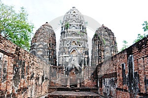 Ancient wat ruins in the Historical