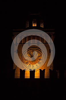 Ancient watch tower in the night