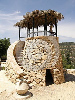 Ancient watchtower near Jerusalem photo