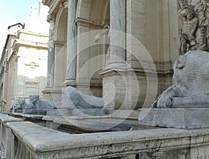 Ancient water fountain in Italy