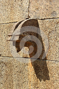 A ancient water way of vellore fort stone wall