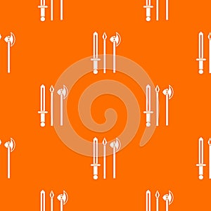 Ancient weapon sword, pick and axe pattern seamless